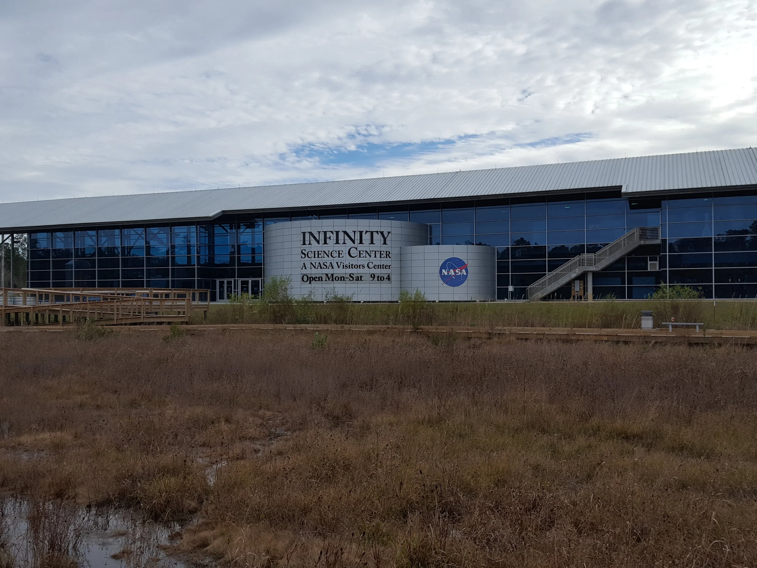 Front view of INFINITY Science Center in Hancock County, Mississippi