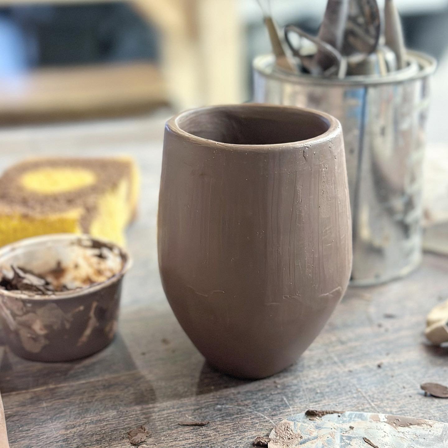 Perfecting this hand built stemless wineglass- you can do it to! Workshops available. 

#workshop #handmade #claynight #teachingartist