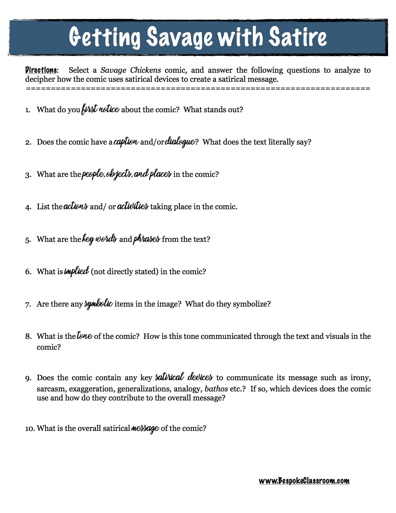 Satire Through Subtlety Using The Comics Of Savage Chickens To Teach Satire In High School English Bespoke Ela Essay Writing Tips Lesson Plans