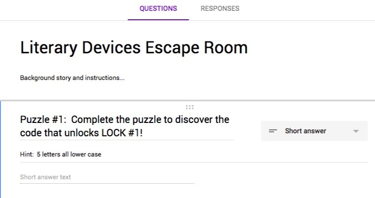 How to Build a Digital Escape Room Using Google Forms — Bespoke ELA ...