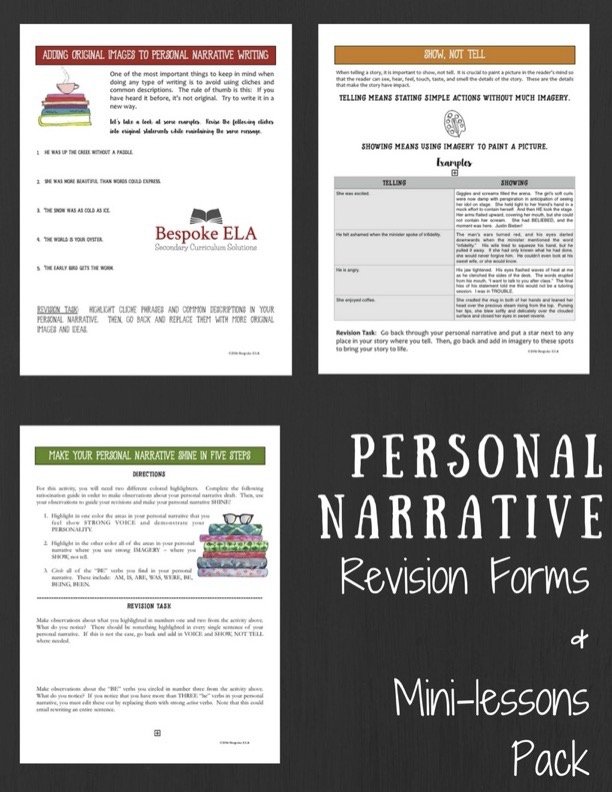 4 - Personal Narrative_ Memoir Revision Forms & Mini-lessons PACK2.jpg