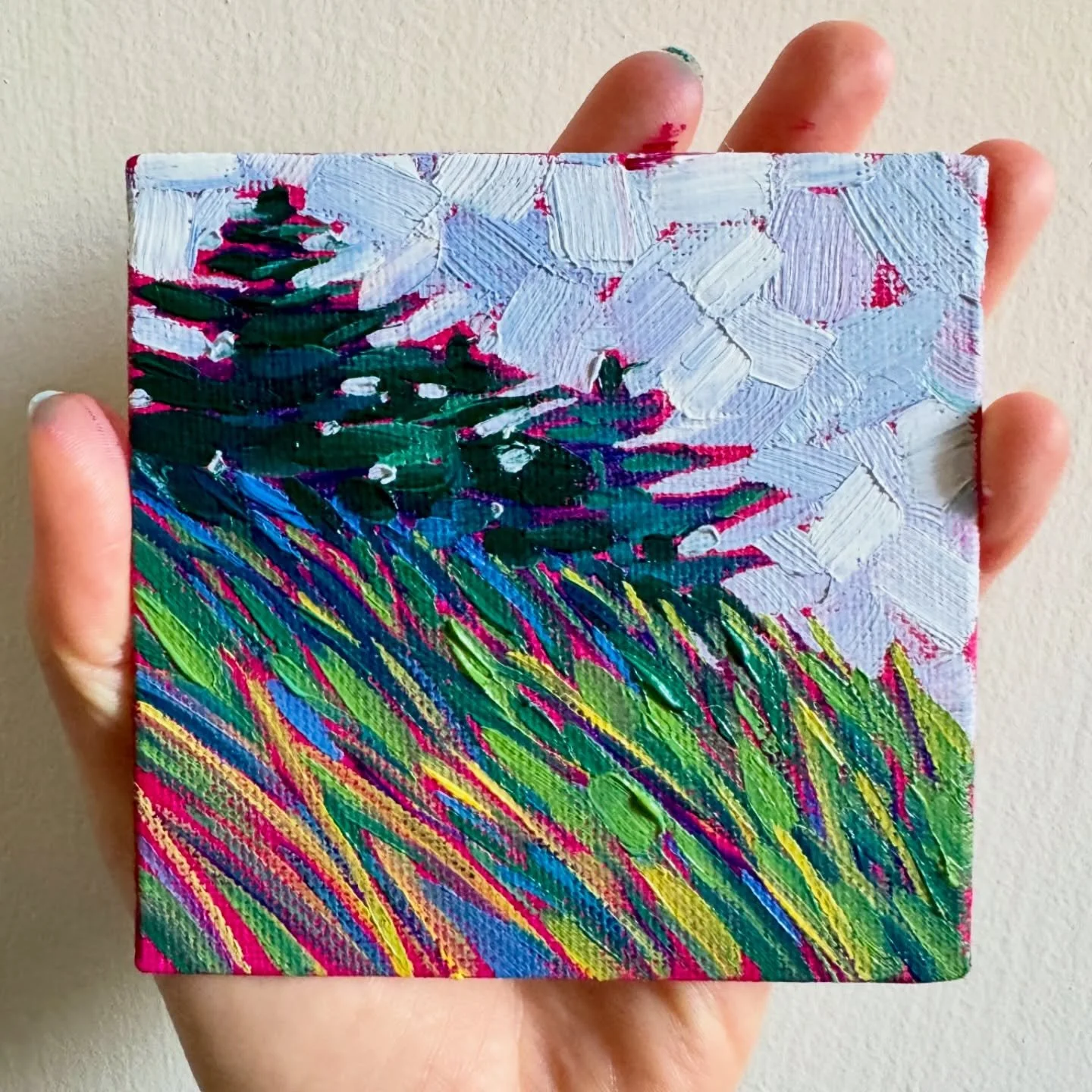 PSA: Gloomy days are beautiful, too ☁️✨
.
[4x4 oil on canvas board - $85 unframed, $115 framed]
.
#painter #landscape #sfartist #natureart #artforsale