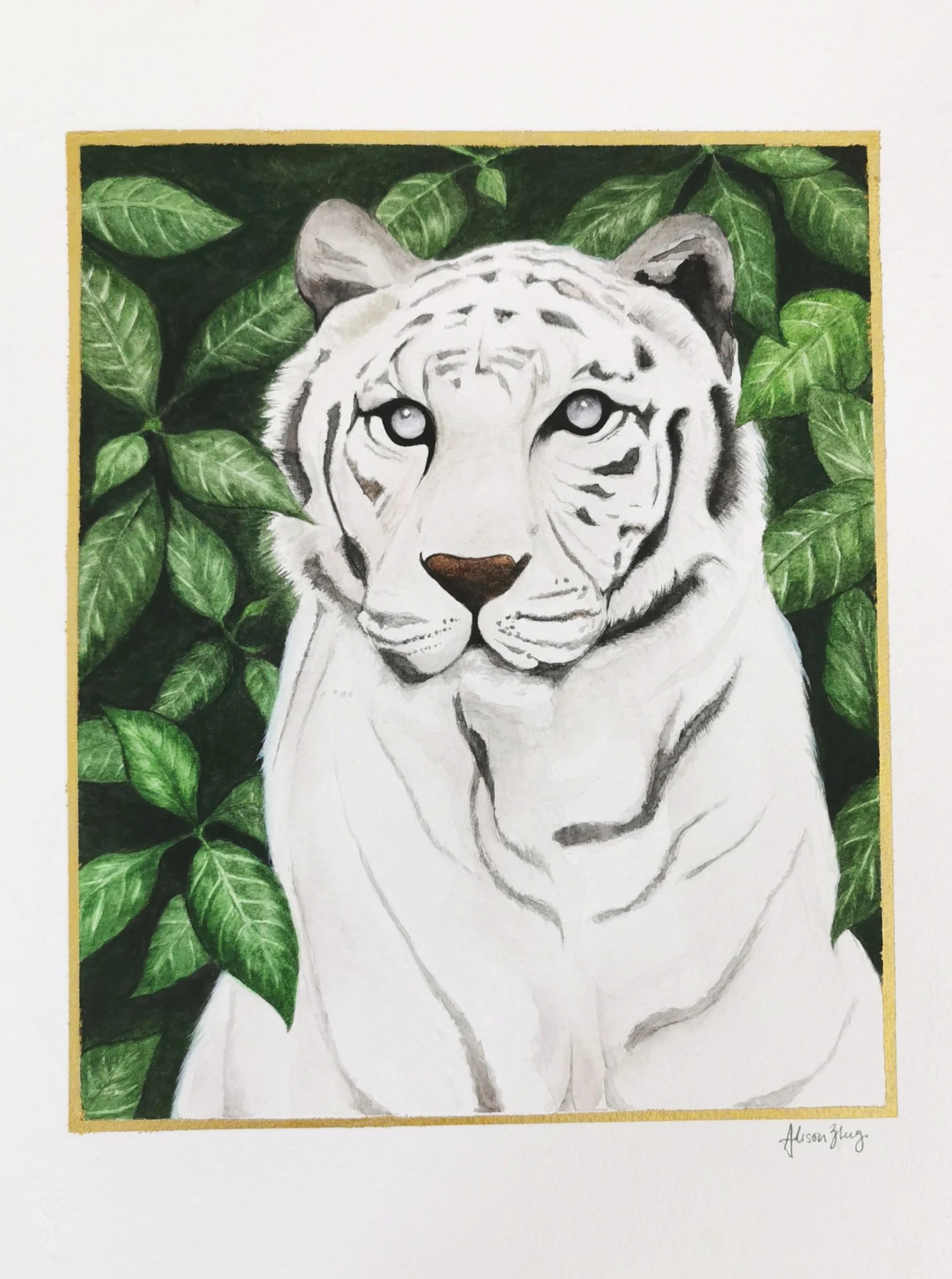   Medium: watercolor, gold ink  
