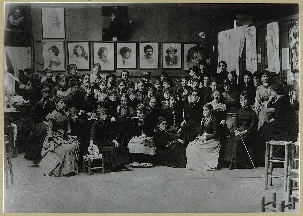 Photo credit: Frances Benjamin Johnston, “Academy Julian, Paris, group of art students” ca. 1885