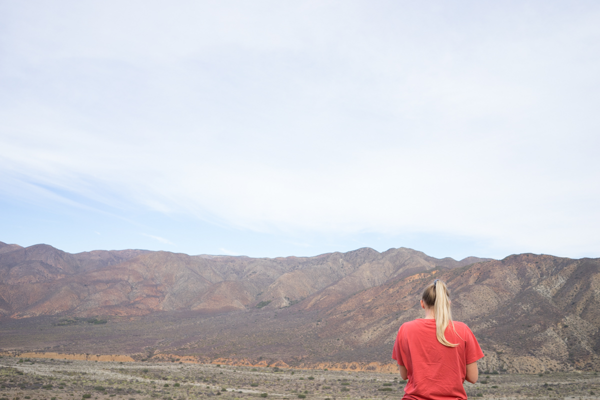 Cynthia, just south of Ensenada at the beginning of our long drive through the desert.