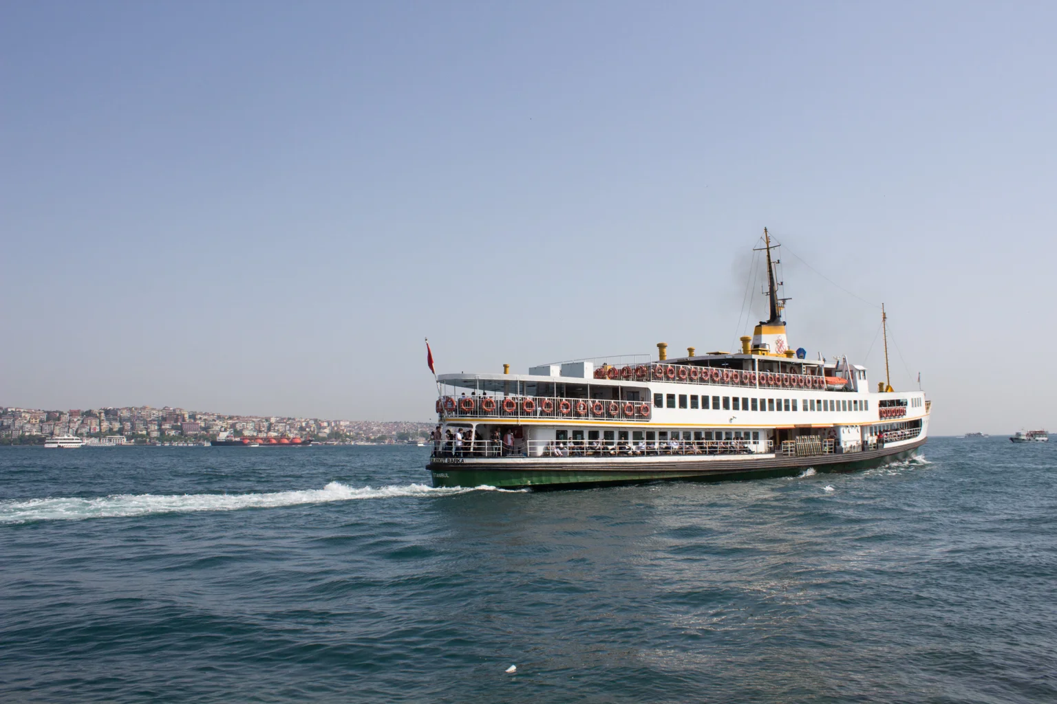 A ferry on the Bosphorus letting off some steam.