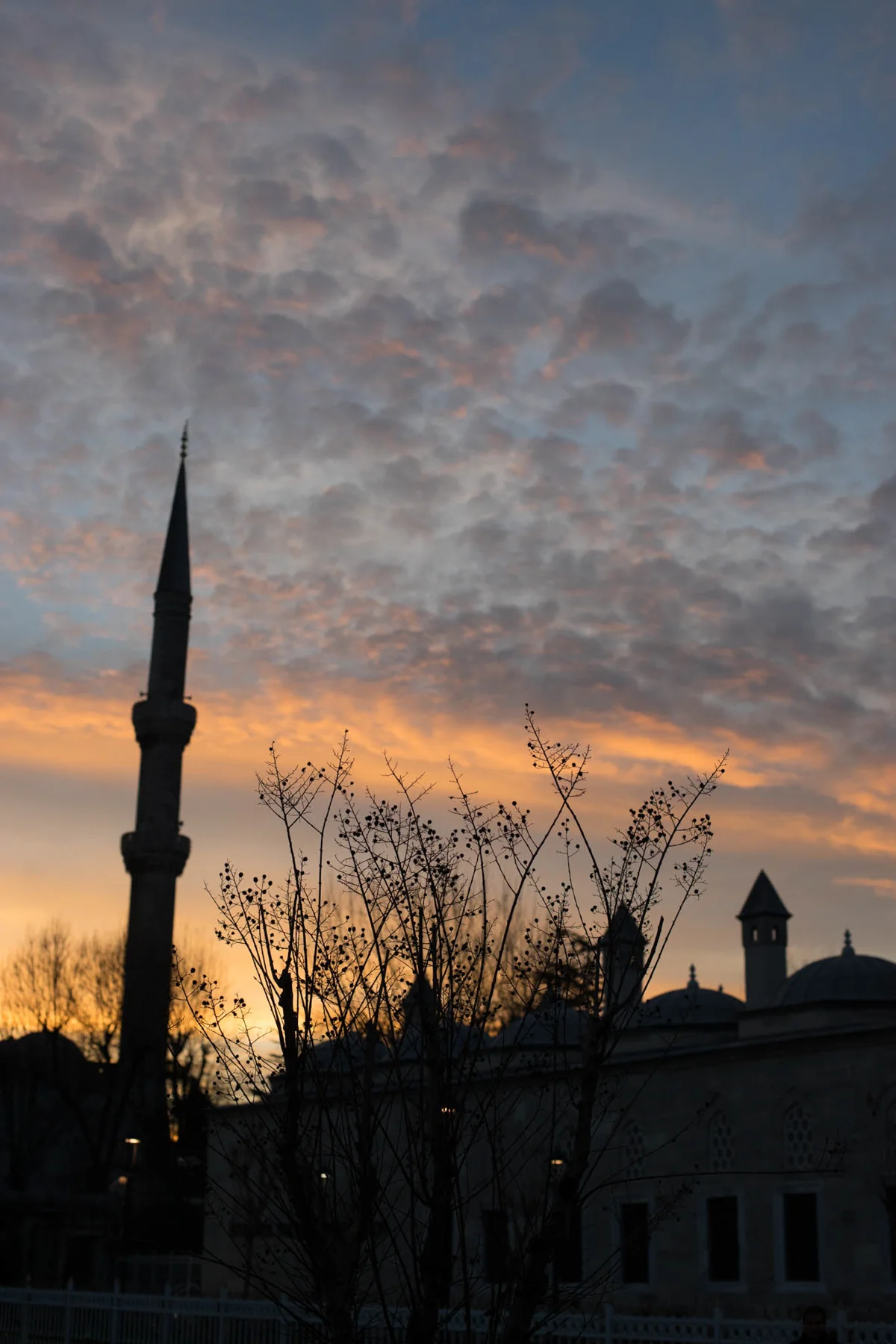 Sunset around the famous, Sultanahmet neighborhood.