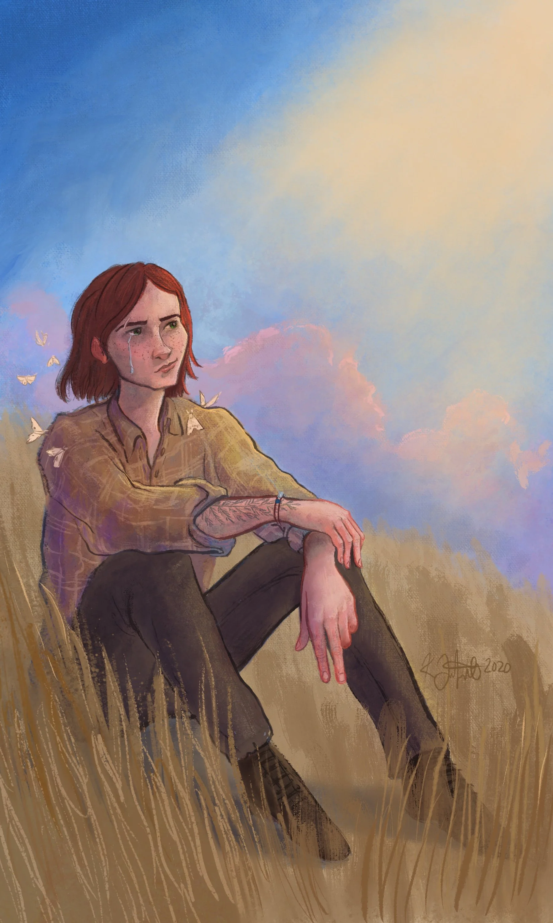  Digital painting of Ellie from The Last of Us Pt II. 