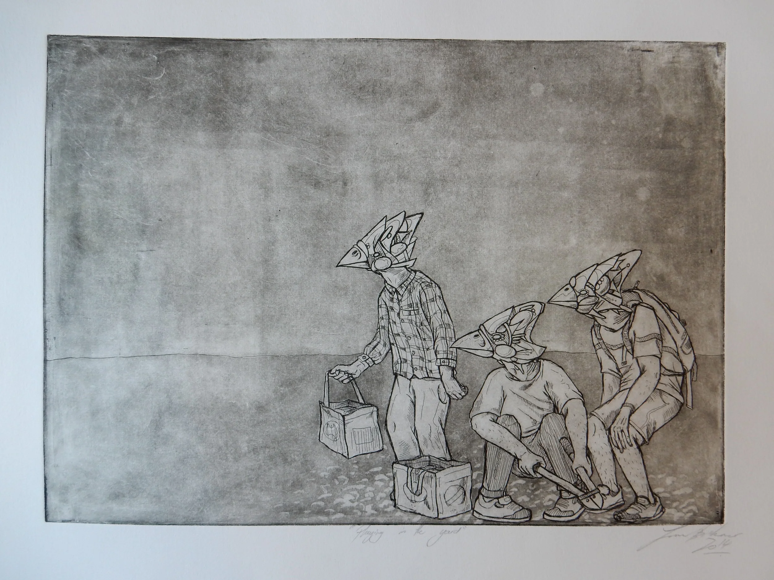 Playing in the yard.Copper etching ,aquatintpg.jpg