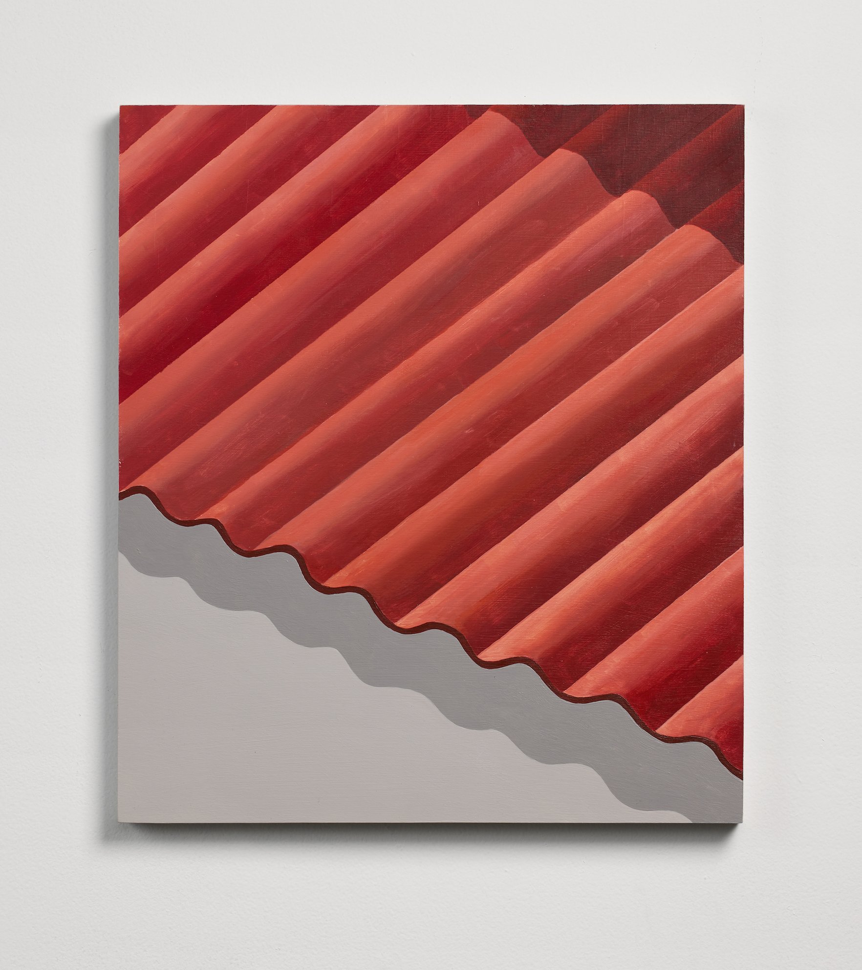  ‘Red Corrugation’, acrylic on wood, 2022 