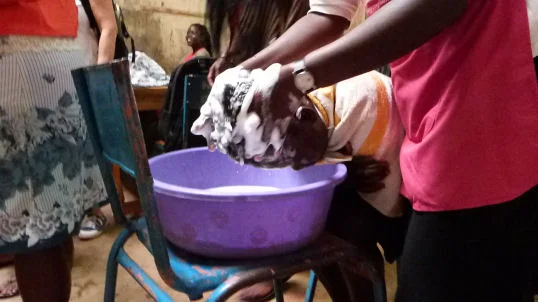 Hair washing arrangements