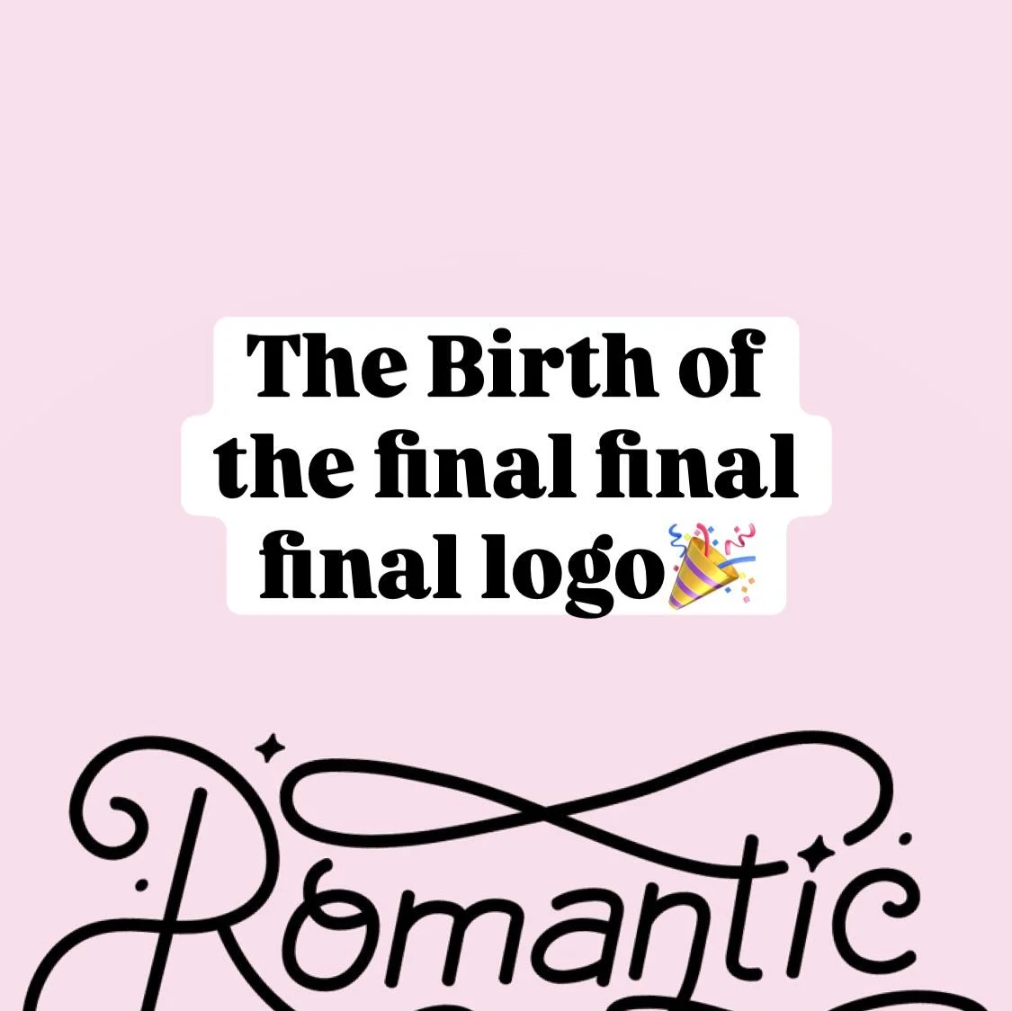 The final final final logo story🎉 Swipe to see the process 😂 #logodesign #brandingjourney #romanticguts #designprocess