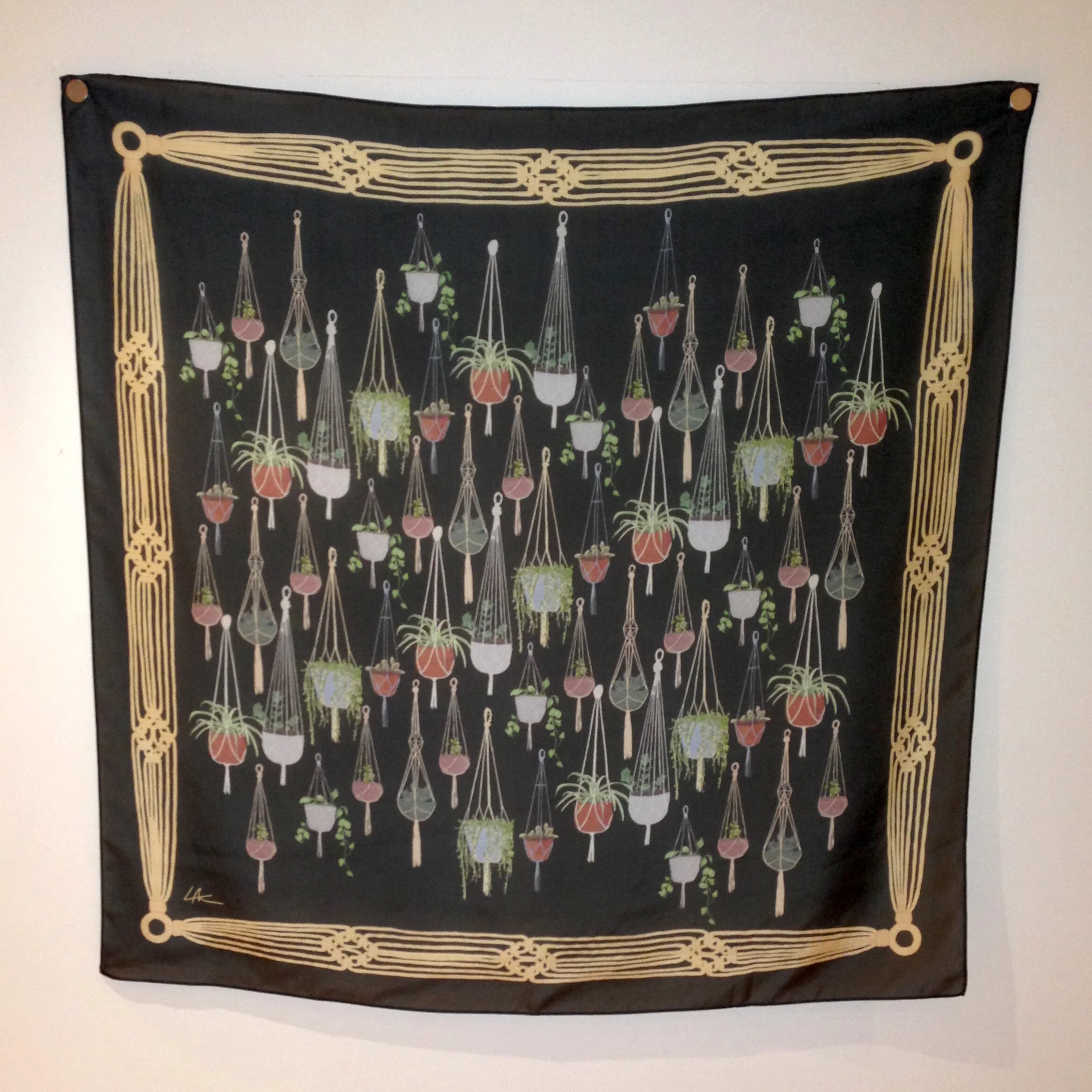 Macrame Silk Scarf / Textile design