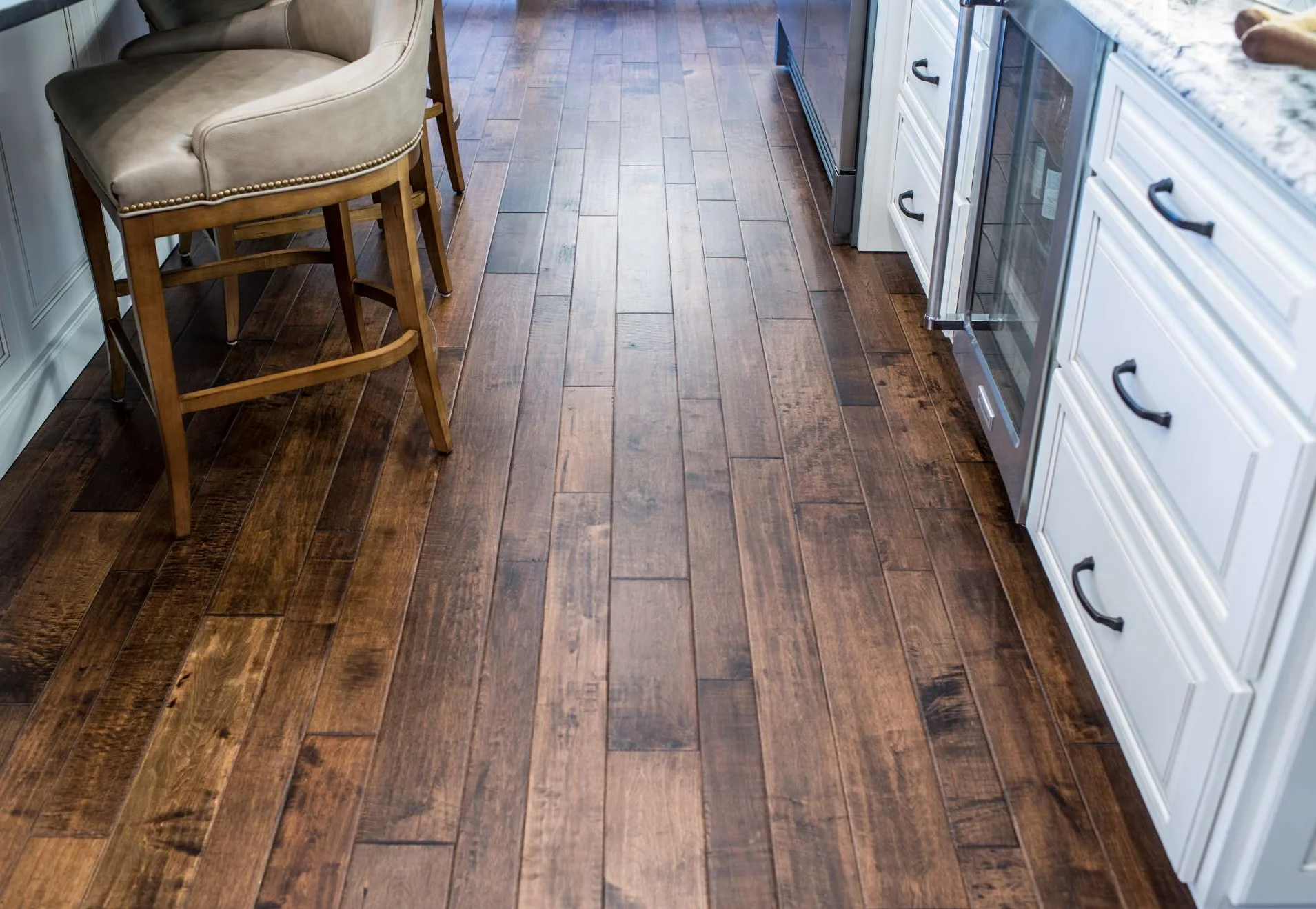 Hardwood flooring in a home decorated by Johnston Paint & Decorating
