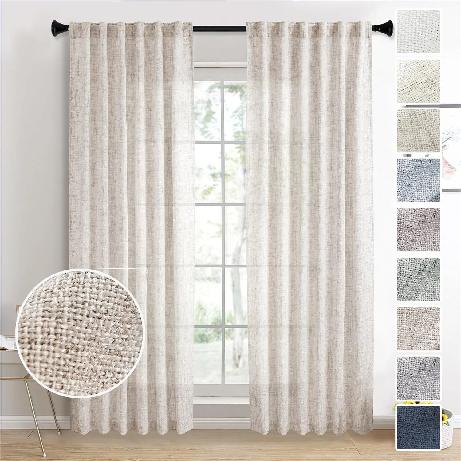 Ripple Fold curtains, drapery, diy fabric, diy curtains, linen drapery, light filtering curtains, curtain hack,