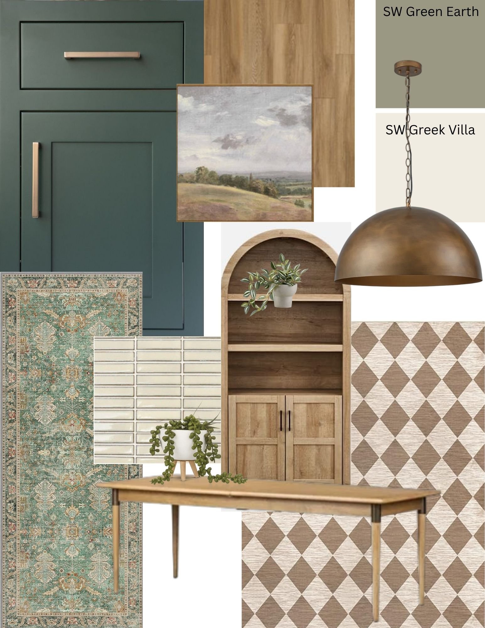 Sherwin Williams colours for kitchens, Green Painted Kitchen Cabinets, Kitchen colours, Green kitchen mood boards, Midimalist style, Minimalist kitchen, modern kitchen colours, Designer kitchens, Interior Designer, Sherwin Williams Greek Villa