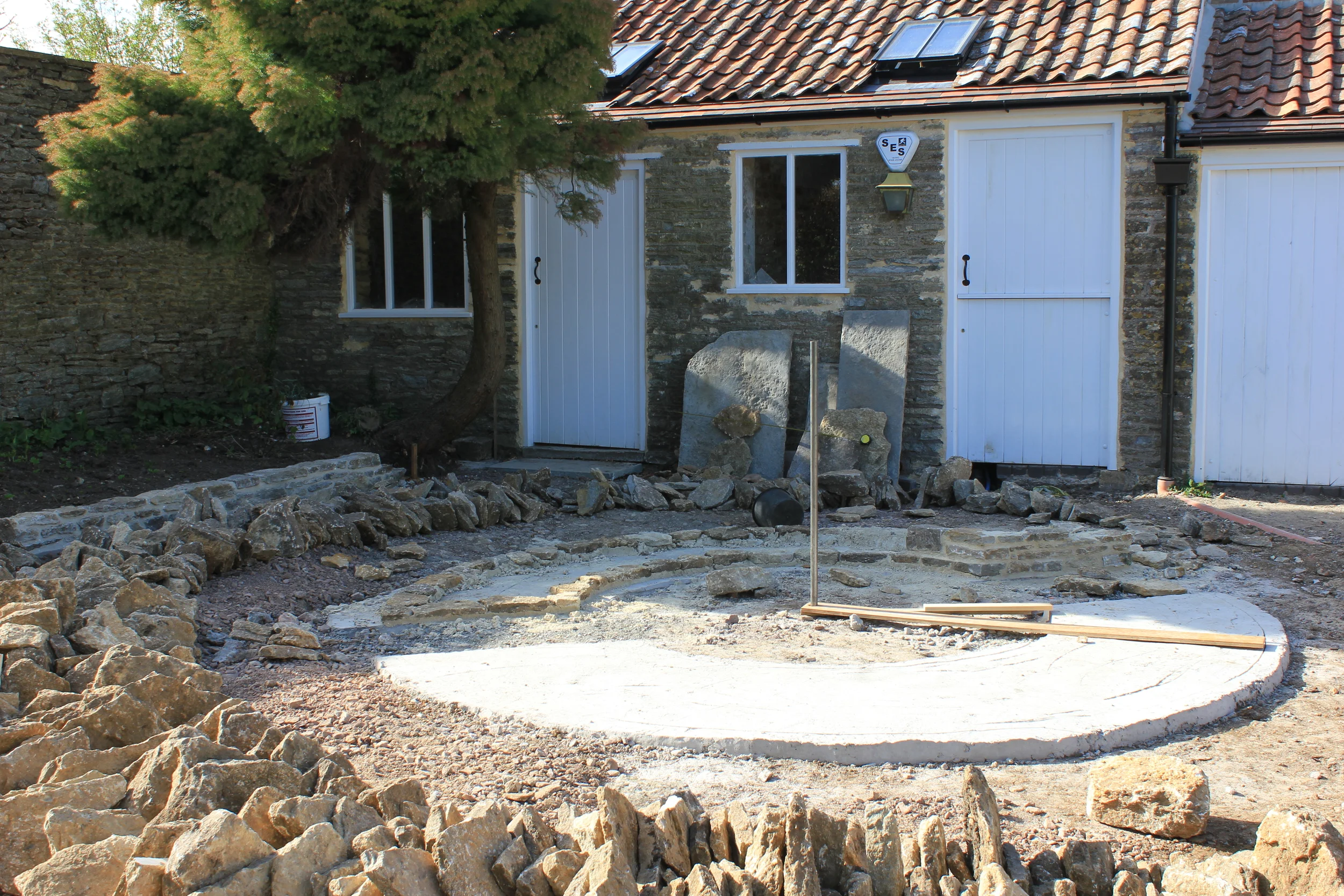 Buildings have been made good and the foundations are in for a seat