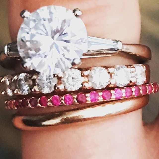 Classic pieces with a pop of color #chicagojeweler #diamondring #ruby #diamondconsultant