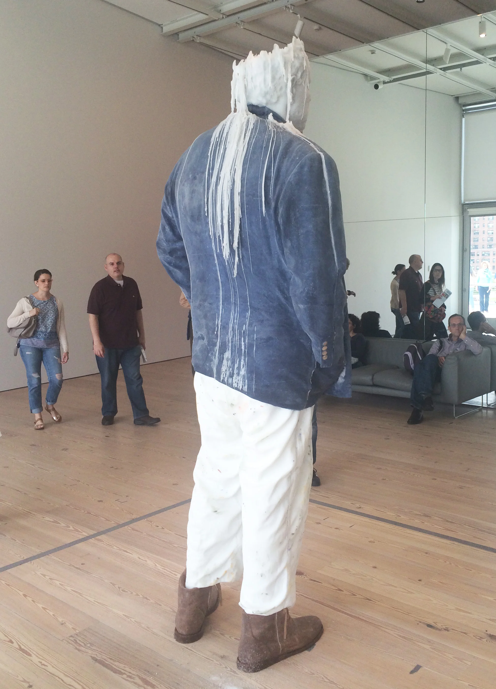 Urs Fischer's " Standing Julian melts slowly every day. @The Whitney Museum of American Art.