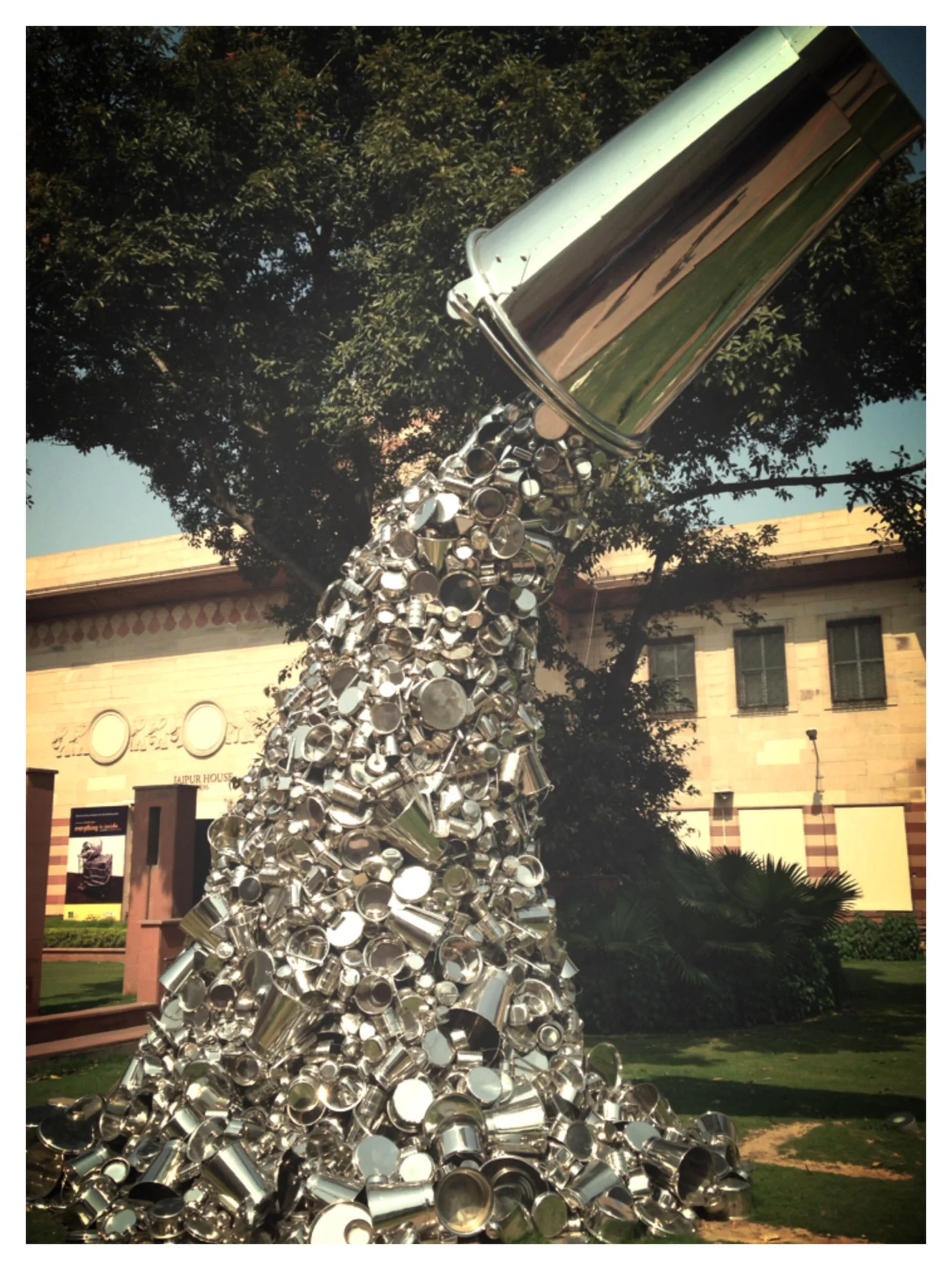 Artist Subodh Gupta's Work with Steel Utensils, Seen here at the National Gallery of Modern Art, New Delhi.