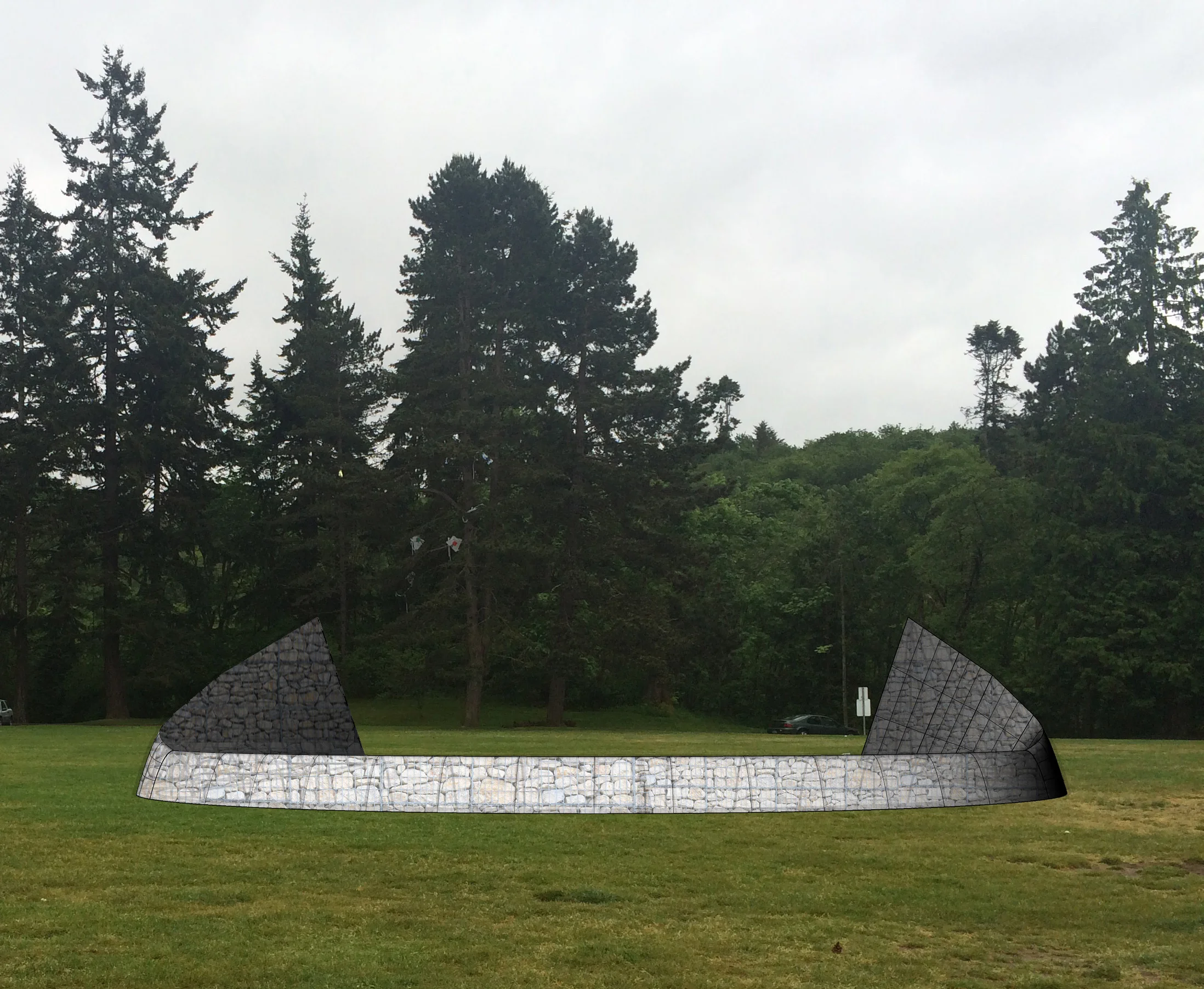 The base form for the Gabion Sculpture and Land Art develops.