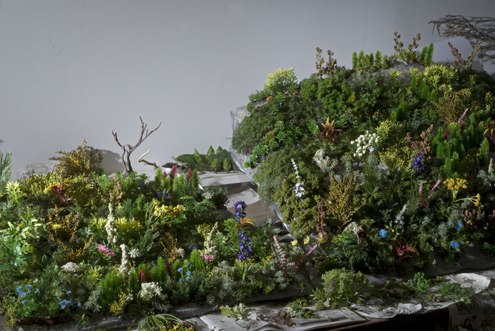 4448b Wild flowers Studio View 02, The table-top model for 'Wildflowers' by Kim Keever, before immersion into the water.
