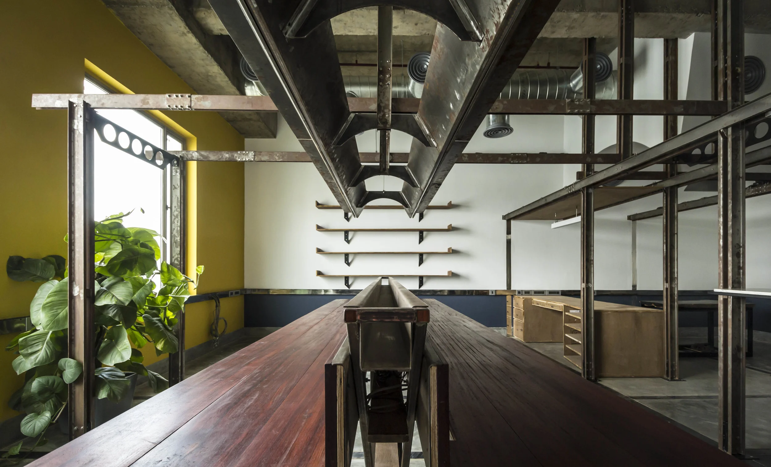 Studio space for and by Harsh Vardhan Jain Architects. Photography by Nakul Jain