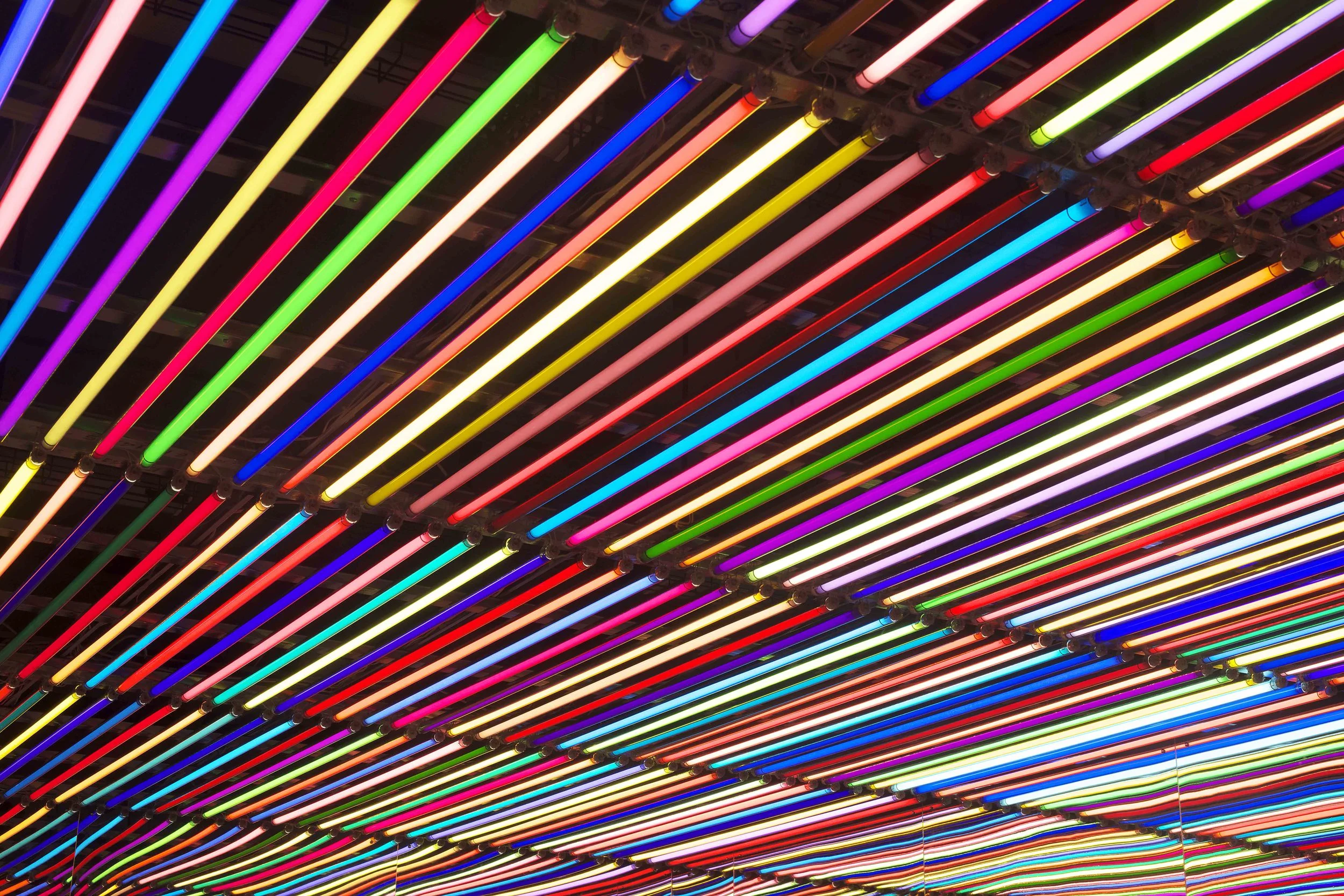 Experimenting with multiple mediums of light: Seen here is An Additive Mix, at the National Media Museum– by Artist Liz West