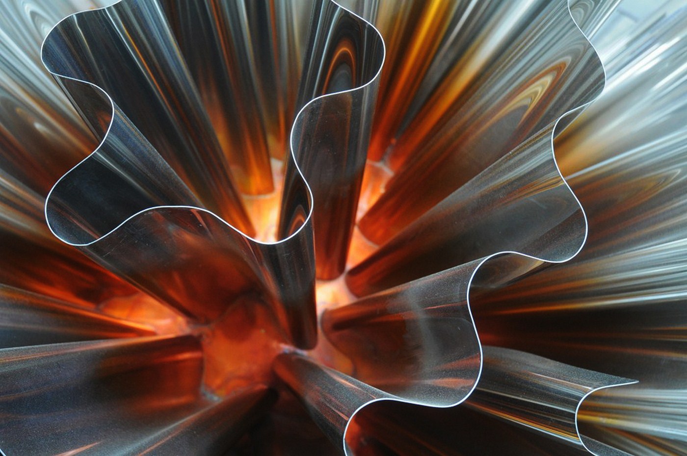 Sheet format Stainless Steel takes shape, in the Marigold collection of work, from Alex Davis Studio.