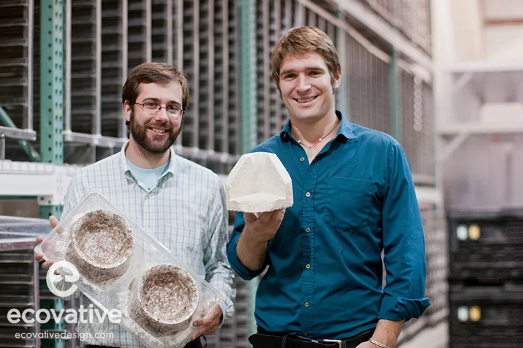 Co-Founders Eben Bayer and Gavin McIntyre with their products.