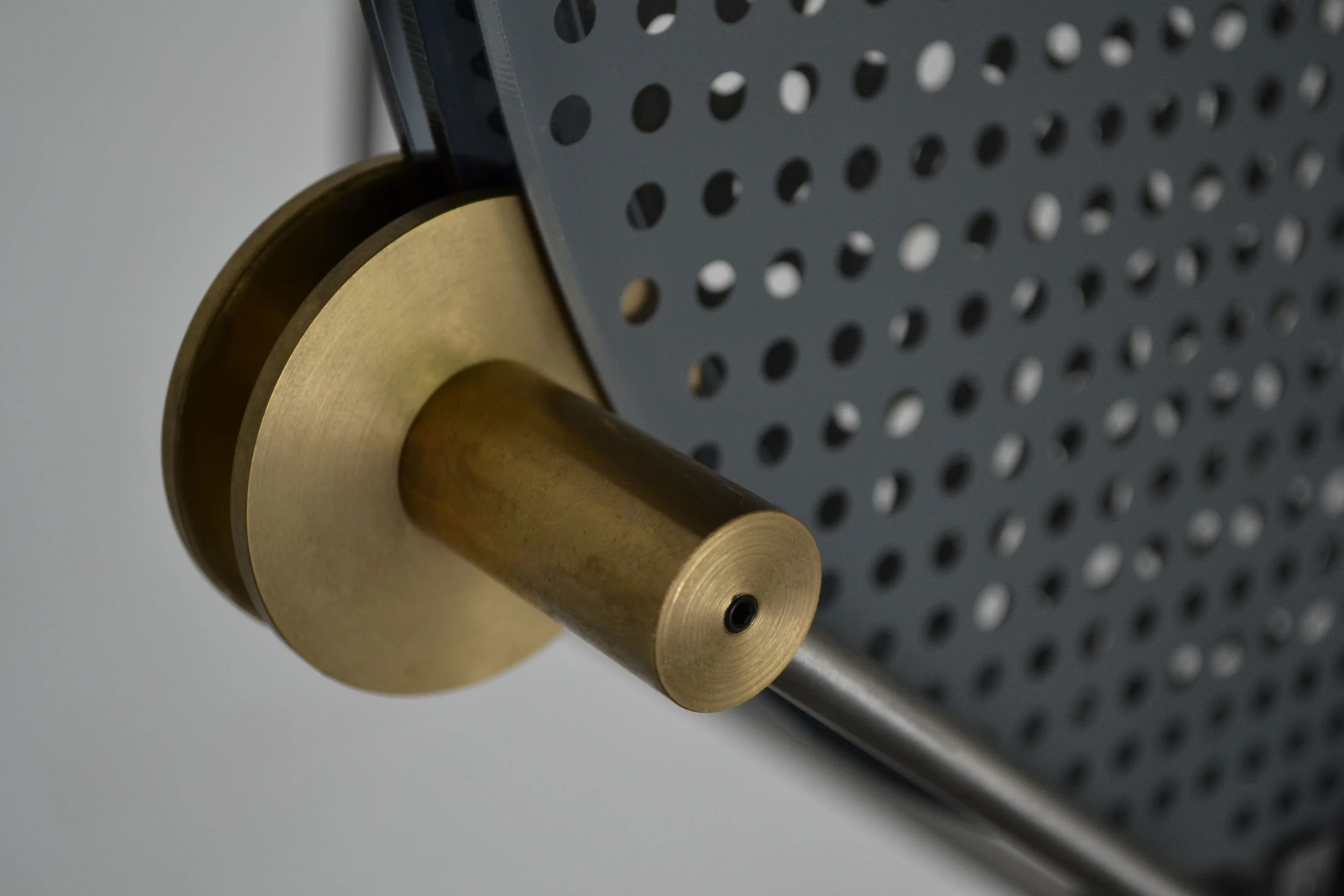 The gear system for Flux, resultant from early hands-on fabrication with collected metal.