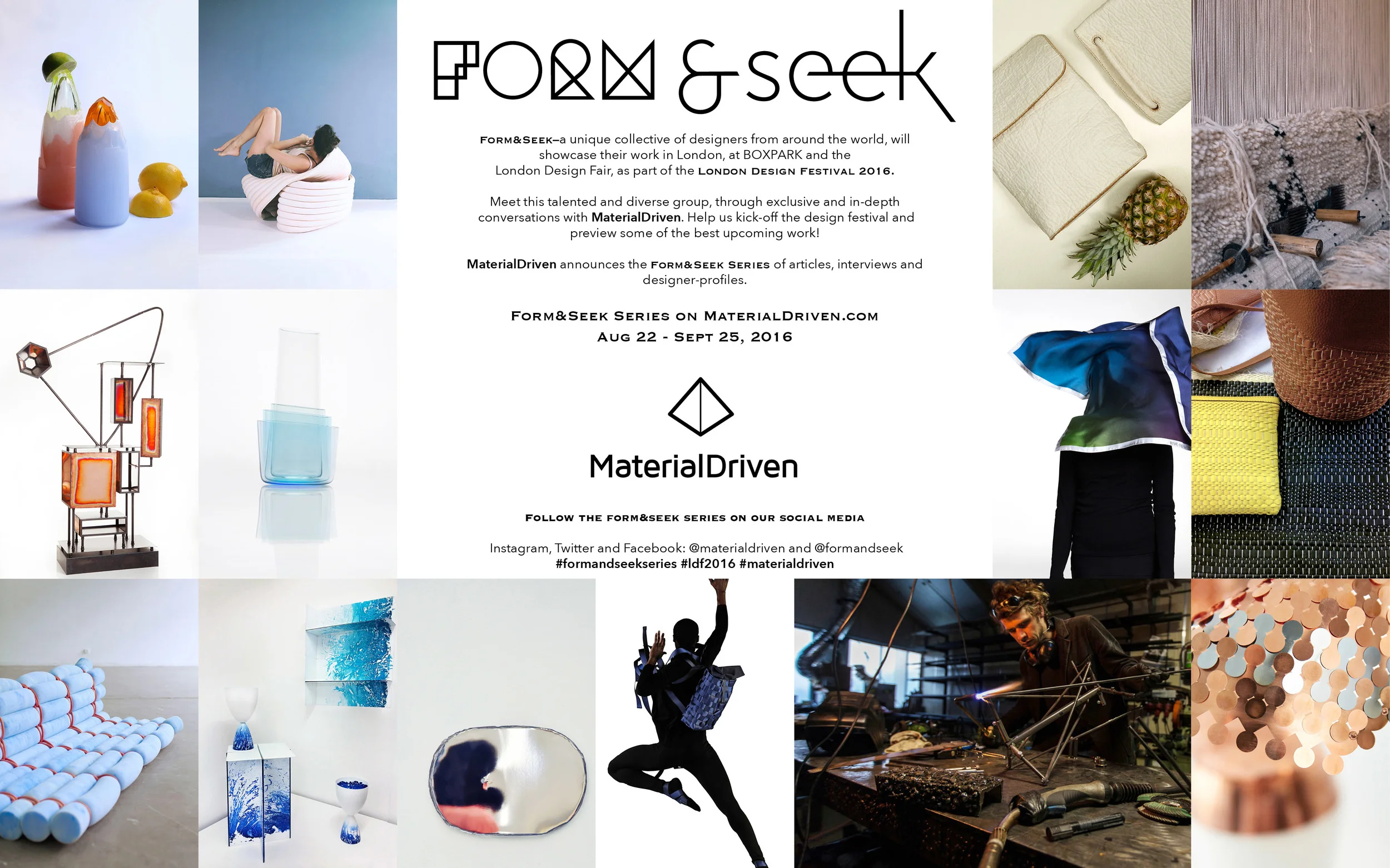 MaterialDriven announces the Form&Seek series for the London Design Festival 2016