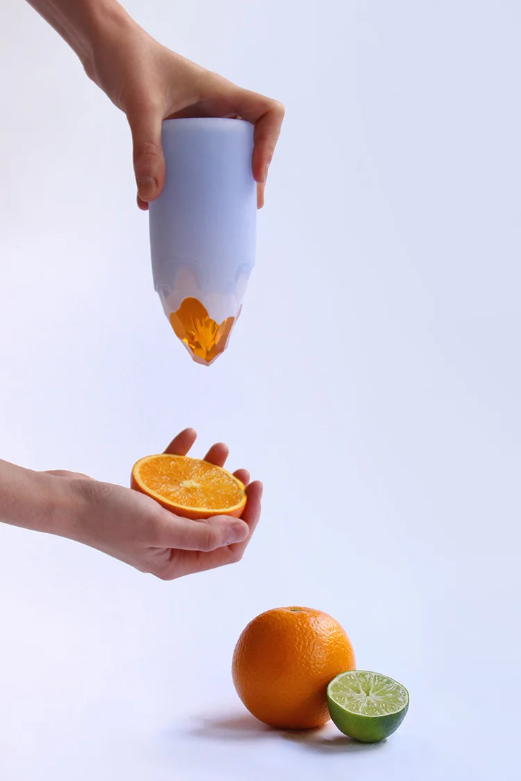 Elinor Portnoy treats glass as a solid, block-like material, carving away at it for Juicer