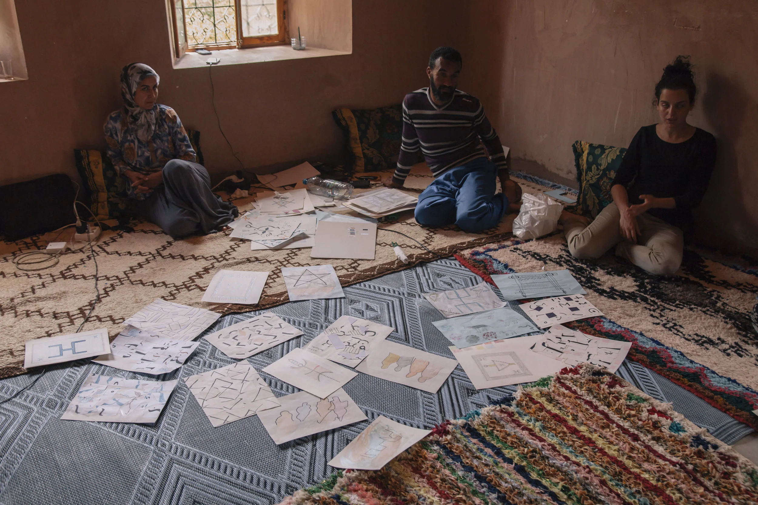 Design exercises and conducted by Sabrina with the weavers, enabling them to tap into their environment and history to create original and contemporary designs, rather than continuing to replicate older patterns.