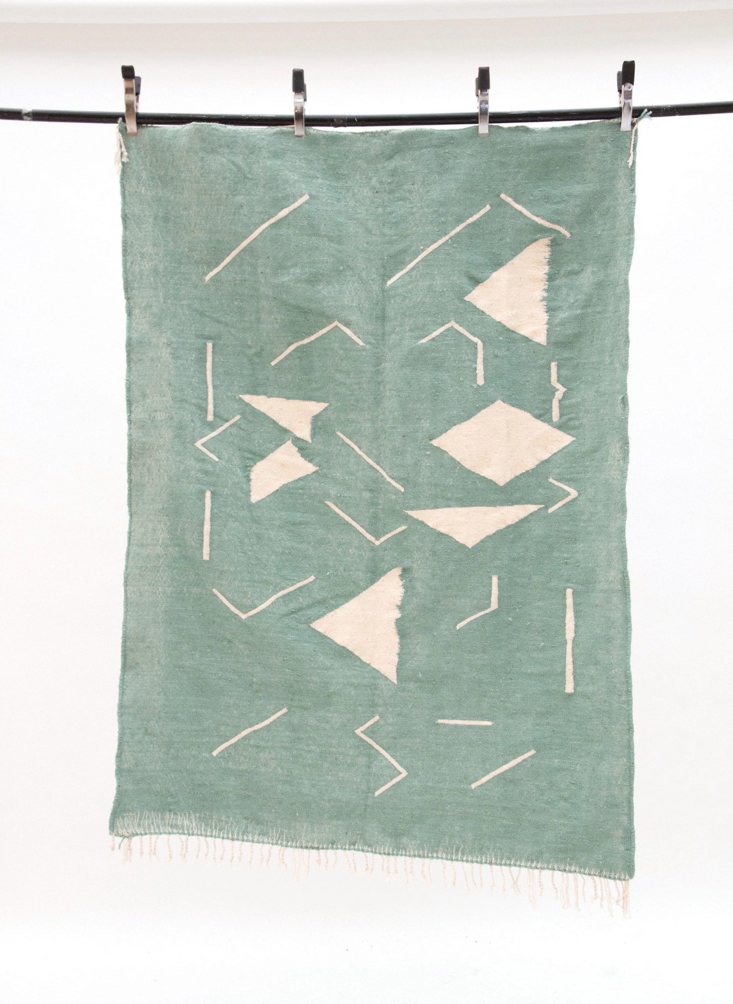 Contemporary rugs created by the Moroccan weavers, during the 'Common Thread' residency