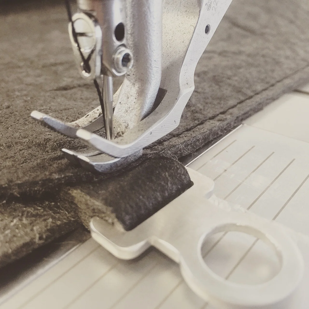 The development of Piñatex™ backpack prototypes by SmithMatthias, seen here in progress.