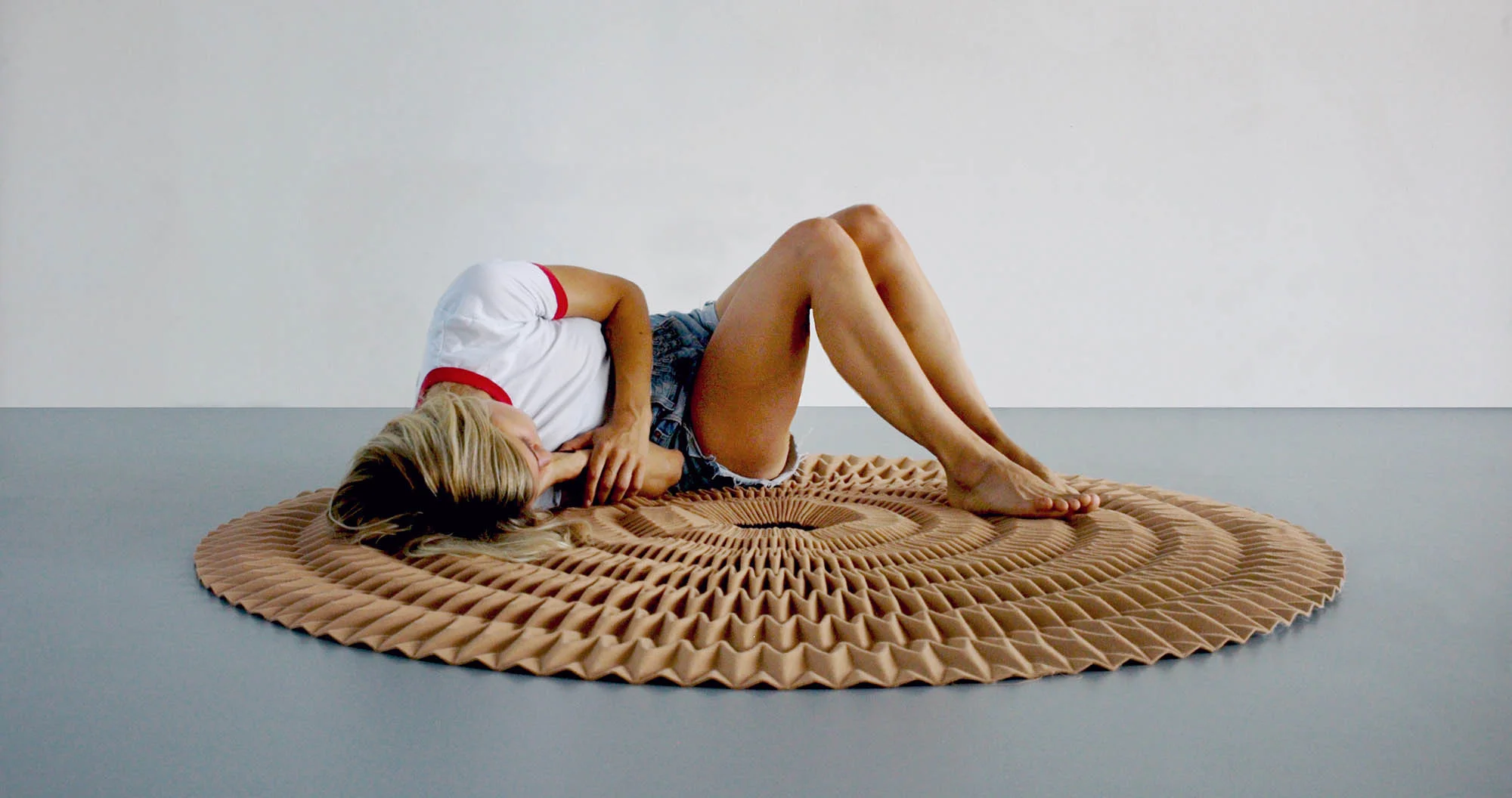 Milestones, Unfolded Rugs , by Jule Waibel, currently on display and sale at Form&Seek's POP-UP Shop at BOXPARK, Shoreditch, London.