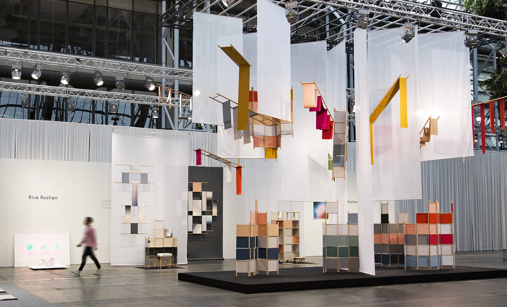 Rive Roshan's floor-to-ceiling installation at Northmodern 2016: Displaying varying scales and forms of their Circadian Tapestry and Loom Bound