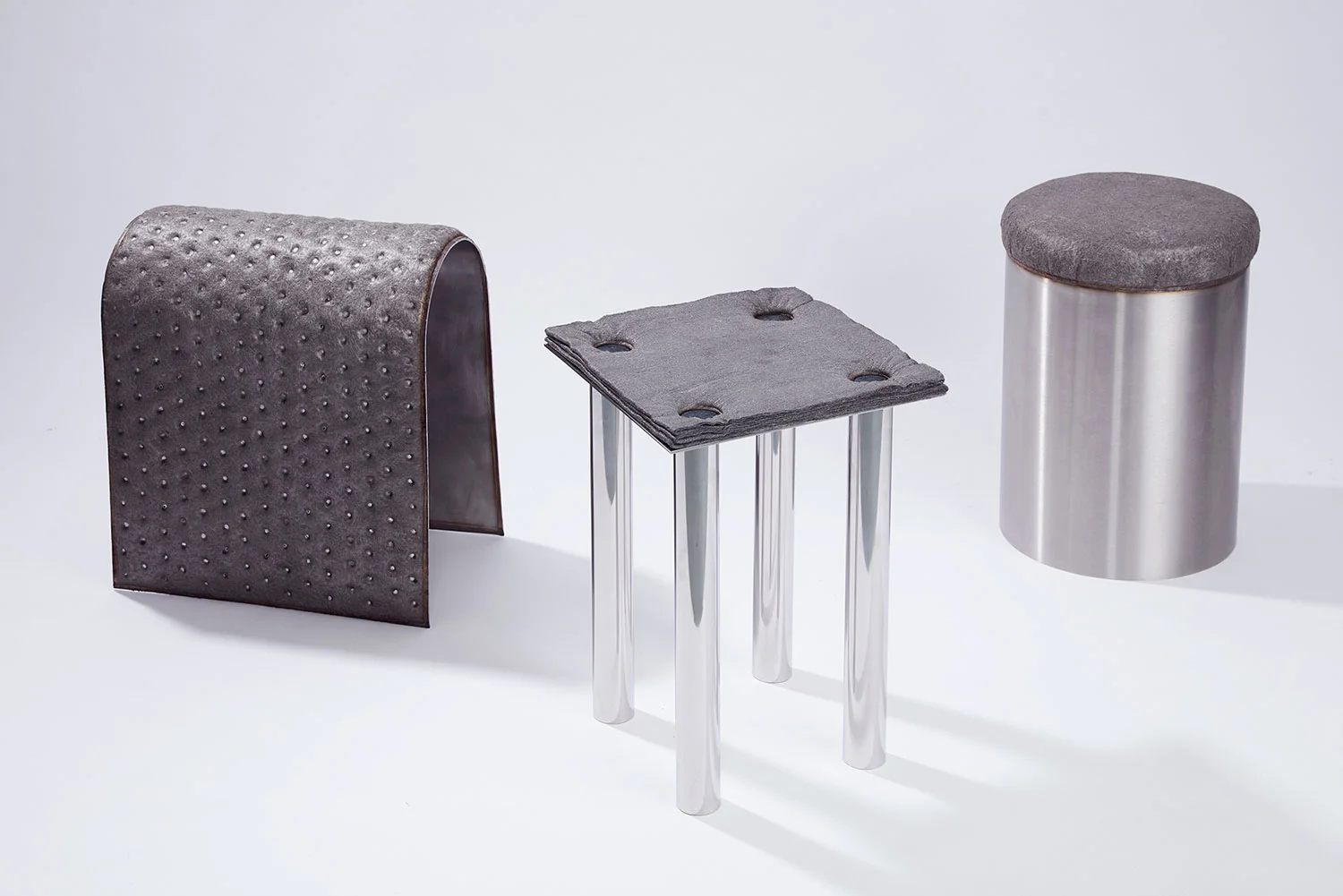 Stools from The Soft Side of Steel by Studio Ilio