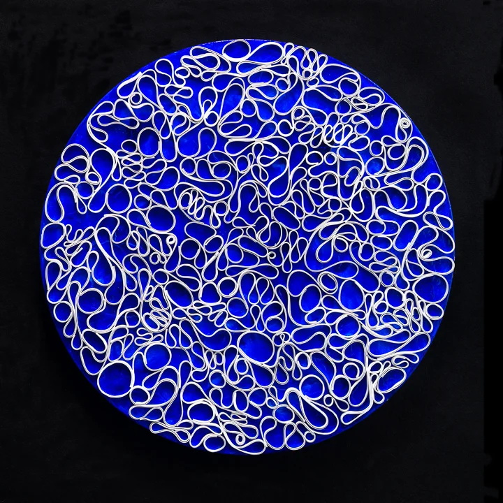 Fabric-like Acrylic gel form the base and structure of this composition from Brian Huber's Circle Back series of work.