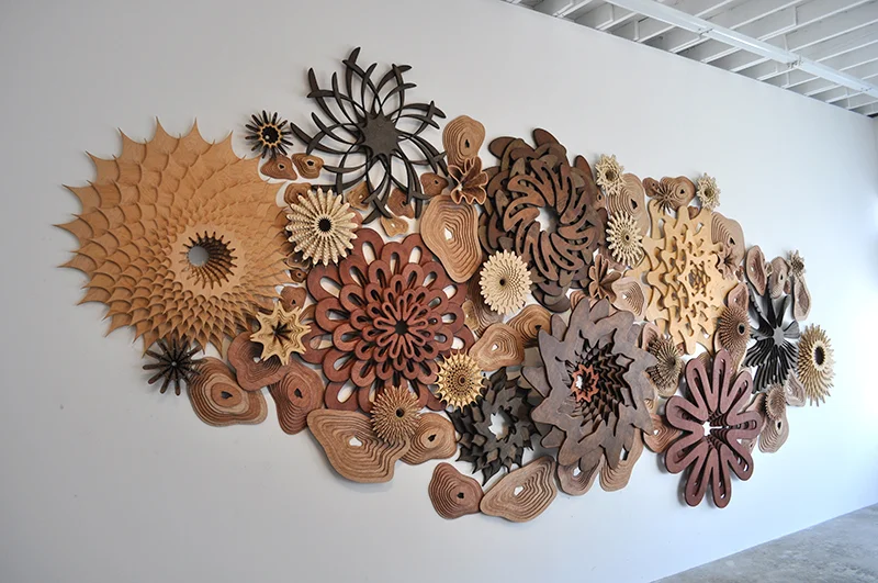 MegaReef 01 ; 2014; stained wood; 10' x 18' x 11", Private Collection, Malibu, CA. Source: Joshua Abarbanel.