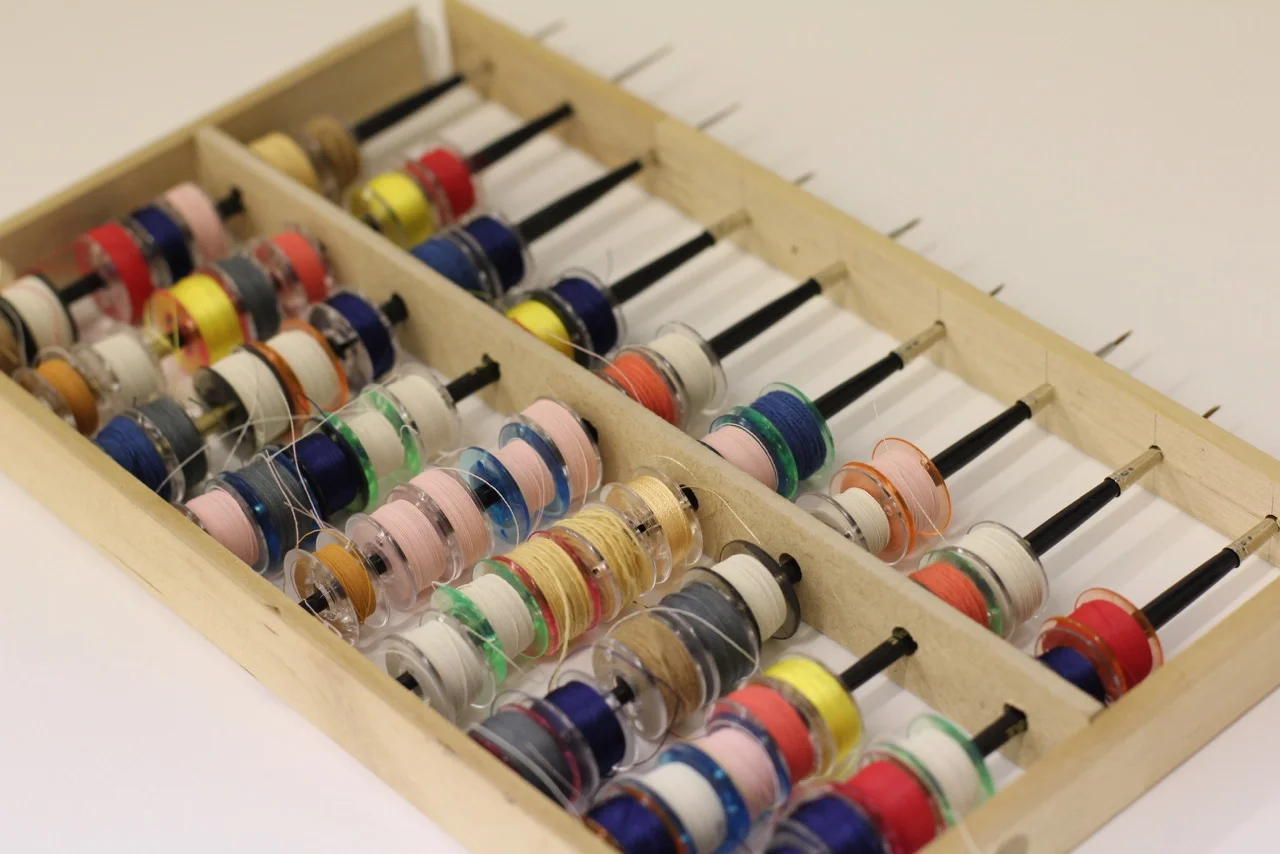 Ejing's early experiments with thread and resin at the Royal College of Art