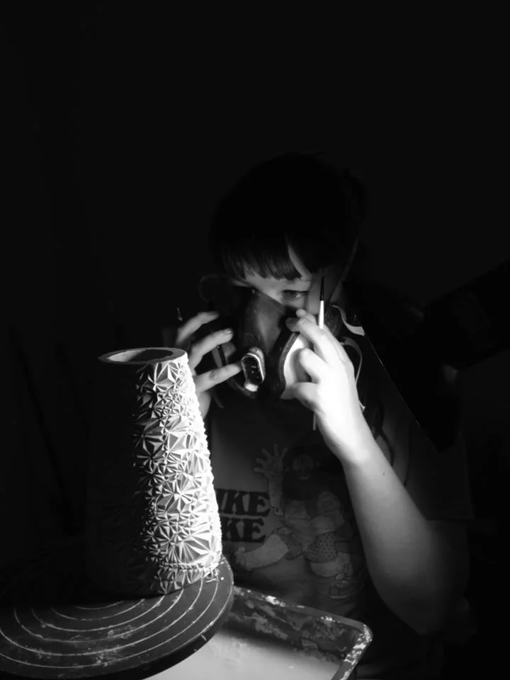 Leah works with different kinds of clay and porcelain, seeking a material that will allow her to make larger, but equally detailed works.