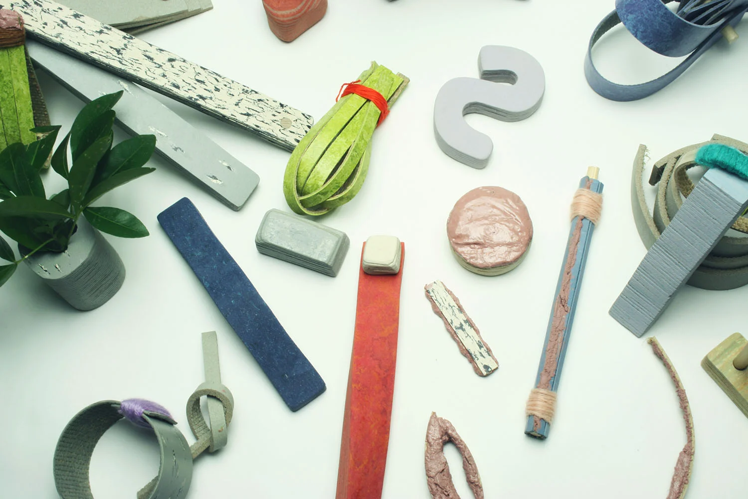'Play' drives the exploration of material potential for Laura-Jane Atkinson and Rive Studio, as seen here with Linoleum in their project Lino Lab