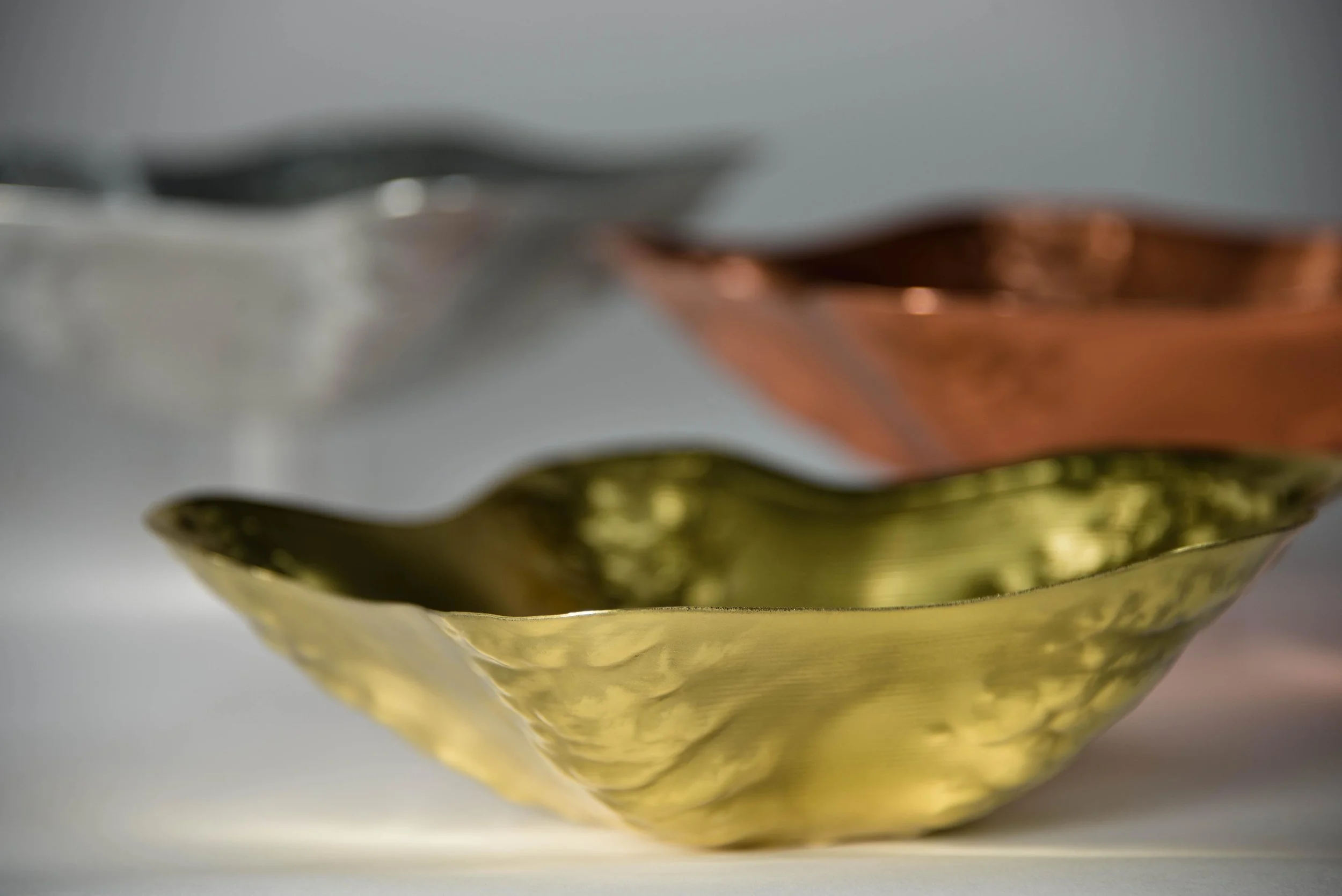 N-Bowls by Ammar Kalo, explore metal as a material, with robotic fabrication and Incremental Sheet Metal Forming.