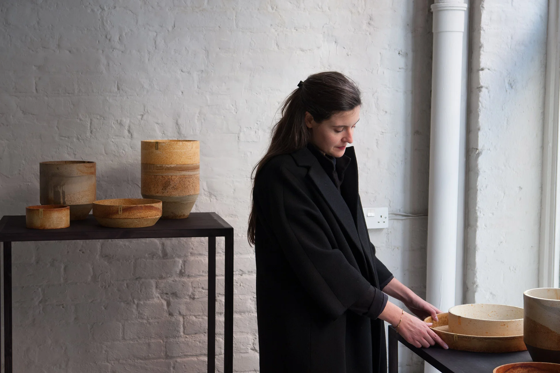 Ariane with her RUST collection,, in the studio. Image by Ariane Prin - Color portrait - PC Tommaso Lanza
