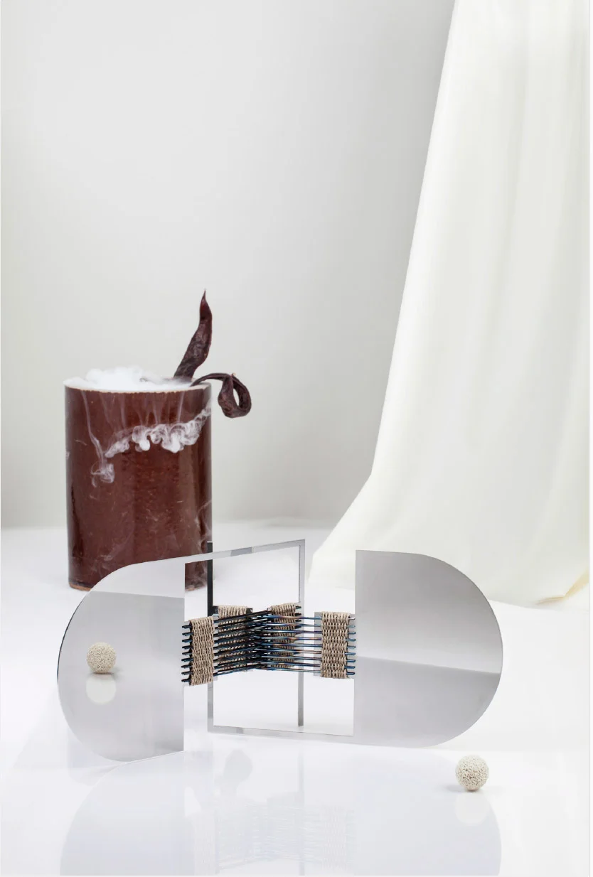 Woven Mirrors (In flamed steel) by Ida Elke