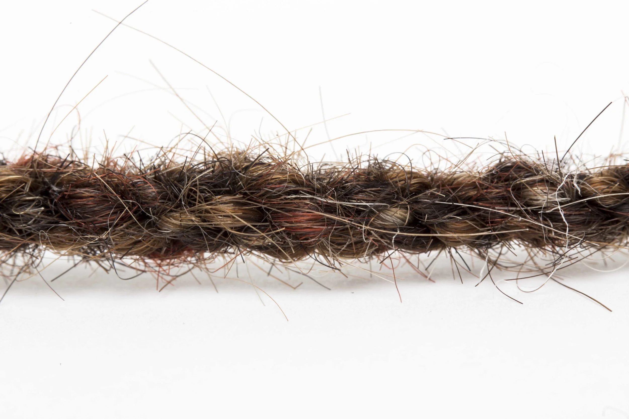 Rope, created by Sanne Visser, from Human hair, as part of her project The New Age of Trichology