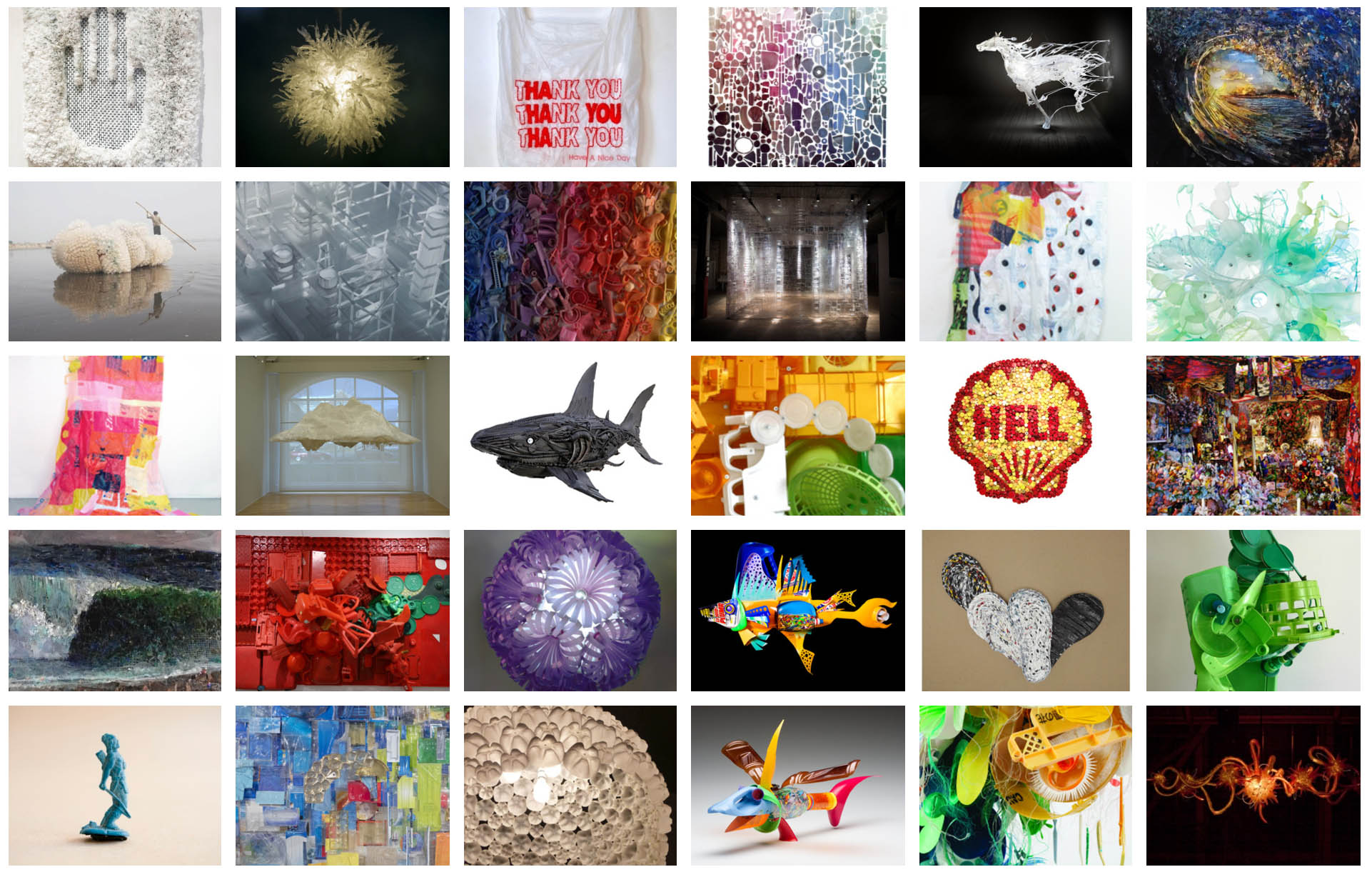 The spectrum of work, all created and focussed on plastic debris, generated by the collective of artists and designers in Project Vortex.