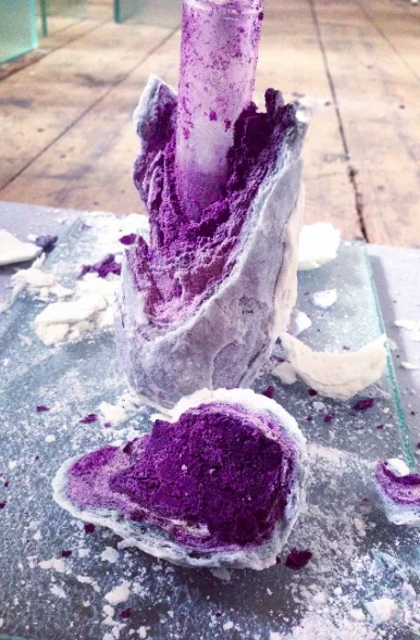 Re-utilization–broken layered candy floss vase by Martijnje Cornelia